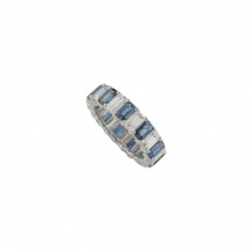 White Gold Diamond and Sapphire Full Eternity Ring